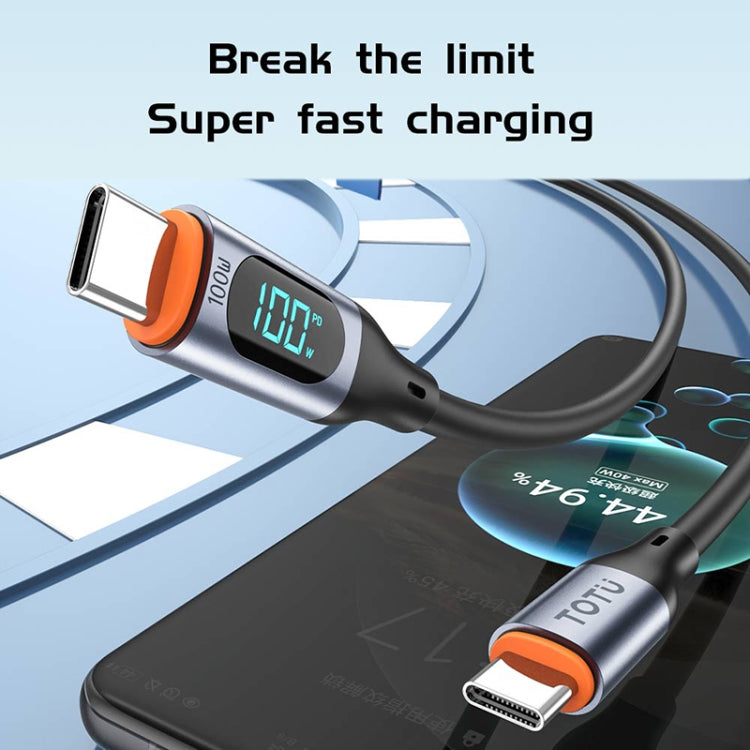 TOTU CB-7-PD 27W USB-C / Type-C to 8 Pin Digital Display Fast Charging Silicone Cable, Length: 1m(Orange) - 2 in 1 Cable by TOTUDESIGN | Online Shopping UK | buy2fix