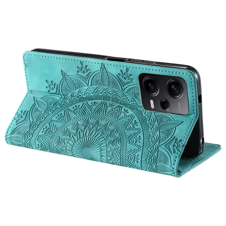 For Xiaomi Redmi Note 12 Pro Global Totem Embossed Magnetic Leather Phone Case(Green) - Xiaomi Cases by buy2fix | Online Shopping UK | buy2fix