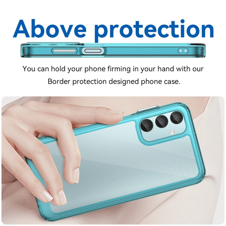 For Samsung Galaxy F15 Colorful Series Acrylic Hybrid TPU Phone Case(Transparent Blue) - Galaxy Phone Cases by buy2fix | Online Shopping UK | buy2fix