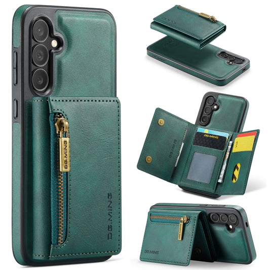 For Samsung Galaxy S24+ 5G DG.MING M5 Series Zip RFID Multi Card Detachable Leather Phone Case(Green) - Galaxy S24+ 5G Cases by DG.MING | Online Shopping UK | buy2fix