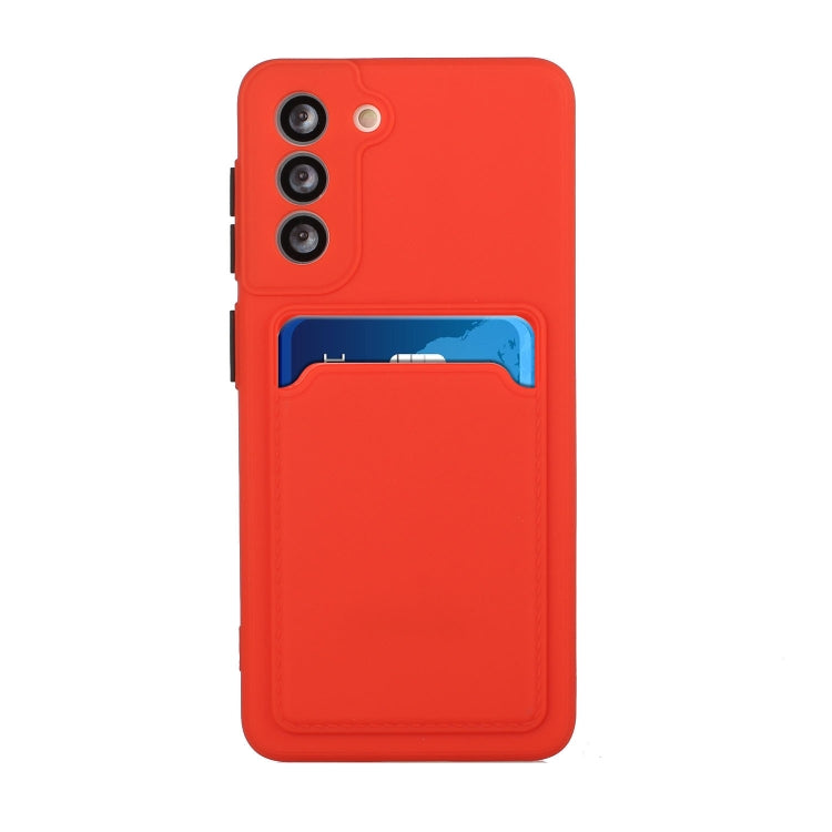 For Samsung Galaxy S24 5G / S25 5G Card Slot Design Shockproof TPU Phone Case(Red) - Galaxy S24 5G Cases by buy2fix | Online Shopping UK | buy2fix