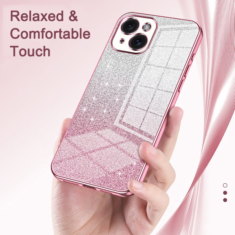 For iPhone 16 Pro Max Gradient Glitter Powder Electroplated Phone Case(Silver) - iPhone 16 Pro Max Cases by buy2fix | Online Shopping UK | buy2fix