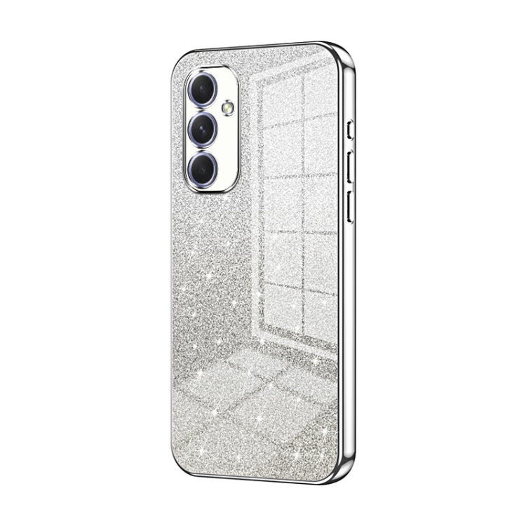 For Samsung Galaxy A54 5G Gradient Glitter Powder Electroplated Phone Case(Silver) - Galaxy Phone Cases by buy2fix | Online Shopping UK | buy2fix