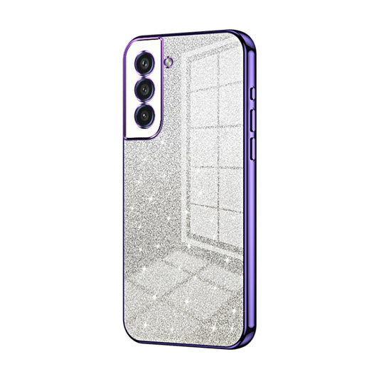 For Samsung Galaxy S21+ 5G Gradient Glitter Powder Electroplated Phone Case(Purple) - Galaxy S21+ 5G Cases by buy2fix | Online Shopping UK | buy2fix