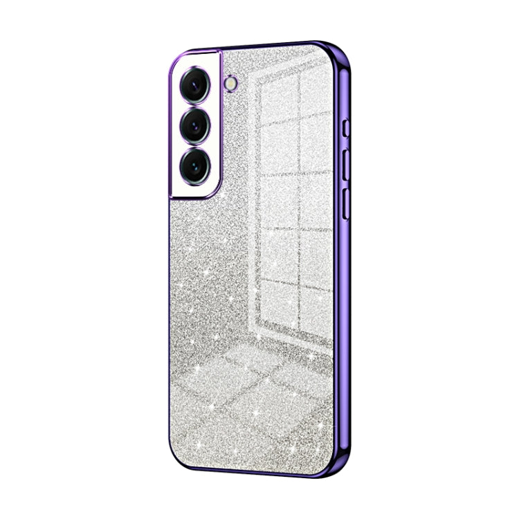 For Samsung Galaxy S22+ 5G Gradient Glitter Powder Electroplated Phone Case(Purple) - Galaxy S22+ 5G Cases by buy2fix | Online Shopping UK | buy2fix