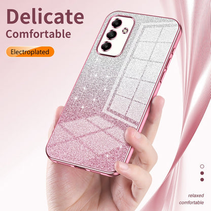 For Samsung Galaxy M53 5G Gradient Glitter Powder Electroplated Phone Case(Silver) - Galaxy Phone Cases by buy2fix | Online Shopping UK | buy2fix