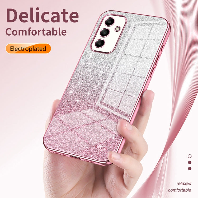 For Samsung Galaxy A12 4G / 5G Gradient Glitter Powder Electroplated Phone Case(Pink) - Galaxy Phone Cases by buy2fix | Online Shopping UK | buy2fix