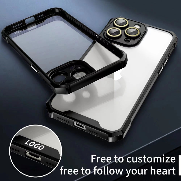 For iPhone 16 Pro Max Shockproof Acrylic Phone Case with Lens Glass Film(Black) - iPhone 16 Pro Max Cases by buy2fix | Online Shopping UK | buy2fix