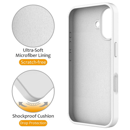 For iPhone 16 Liquid Silicone MagSafe Magnetic Phone Case with Ring Holder(White) - iPhone 16 Cases by buy2fix | Online Shopping UK | buy2fix