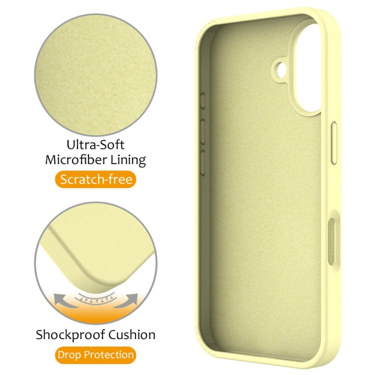 For iPhone 16 Liquid Silicone MagSafe Magnetic Phone Case with Ring Holder(Yellow) - iPhone 16 Cases by buy2fix | Online Shopping UK | buy2fix