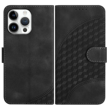 For iPhone 16 Pro Max YX0060 Elephant Head Embossed Phone Leather Case with Lanyard(Black) - iPhone 16 Pro Max Cases by buy2fix | Online Shopping UK | buy2fix