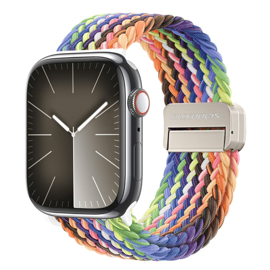 For Apple Watch SE 2023 44mm DUX DUCIS Mixture Pro Series Magnetic Buckle Nylon Braid Watch Band(New Rainbow) - Watch Bands by DUX DUCIS | Online Shopping UK | buy2fix