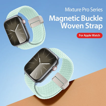 For Apple Watch Series 7 45mm DUX DUCIS Mixture Pro Series Magnetic Buckle Nylon Braid Watch Band(Light Mint) - Watch Bands by DUX DUCIS | Online Shopping UK | buy2fix