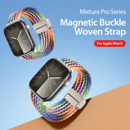 For Apple Watch 38mm DUX DUCIS Mixture Pro Series Magnetic Buckle Nylon Braid Watch Band(New Rainbow) - Watch Bands by DUX DUCIS | Online Shopping UK | buy2fix