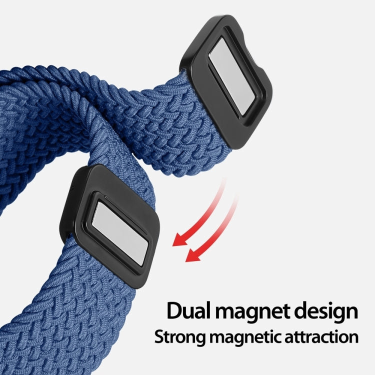 For Apple Watch Series 10 42mm DUX DUCIS Mixture Pro Series Magnetic Buckle Nylon Braid Watch Band(Storm Blue) - Watch Bands by DUX DUCIS | Online Shopping UK | buy2fix