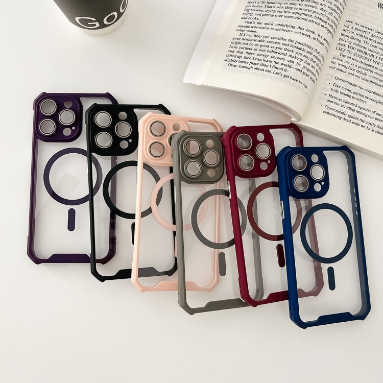 For iPhone 15 Pro Colorful Two-Color Lens Film MagSafe Magnetic Horn Acrylic+TPU Case(Black) - iPhone 15 Pro Cases by buy2fix | Online Shopping UK | buy2fix