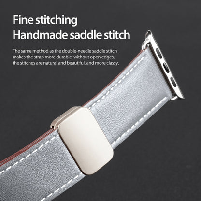 For Apple Watch Series 5 44mm DUX DUCIS YA Series Magnetic Buckle Genuine Leather Watch Band(Grey) - Watch Bands by DUX DUCIS | Online Shopping UK | buy2fix