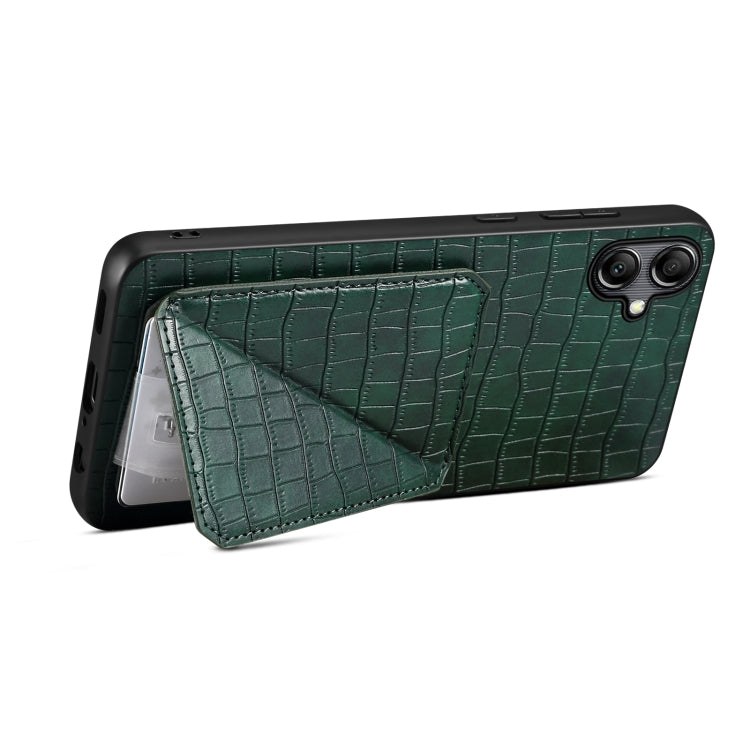 For Samsung Galaxy S23 Ultra 5G Denior Imitation Crocodile Leather Back Phone Case with Holder(Green) - Galaxy S23 Ultra 5G Cases by Denior | Online Shopping UK | buy2fix