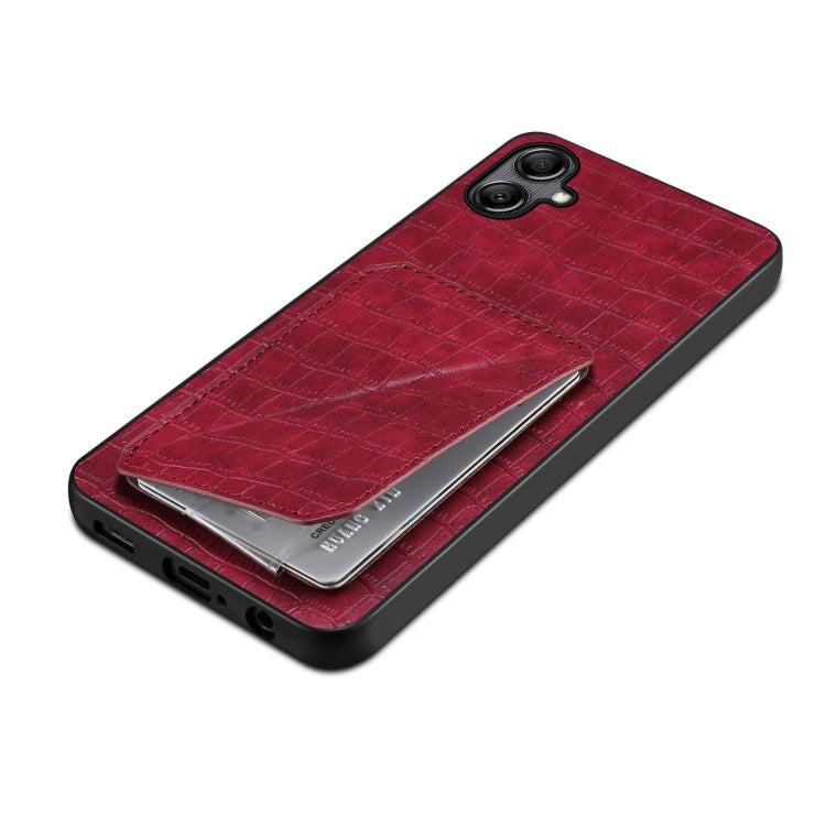 For Samsung Galaxy S24 5G Denior Imitation Crocodile Leather Back Phone Case with Holder(Rose Red) - Galaxy S24 5G Cases by Denior | Online Shopping UK | buy2fix
