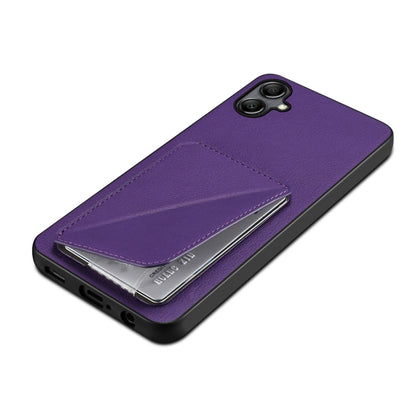 For Samsung Galaxy A20s Denior Imitation Calf Leather Back Phone Case with Holder(Purple) - Galaxy Phone Cases by Denior | Online Shopping UK | buy2fix