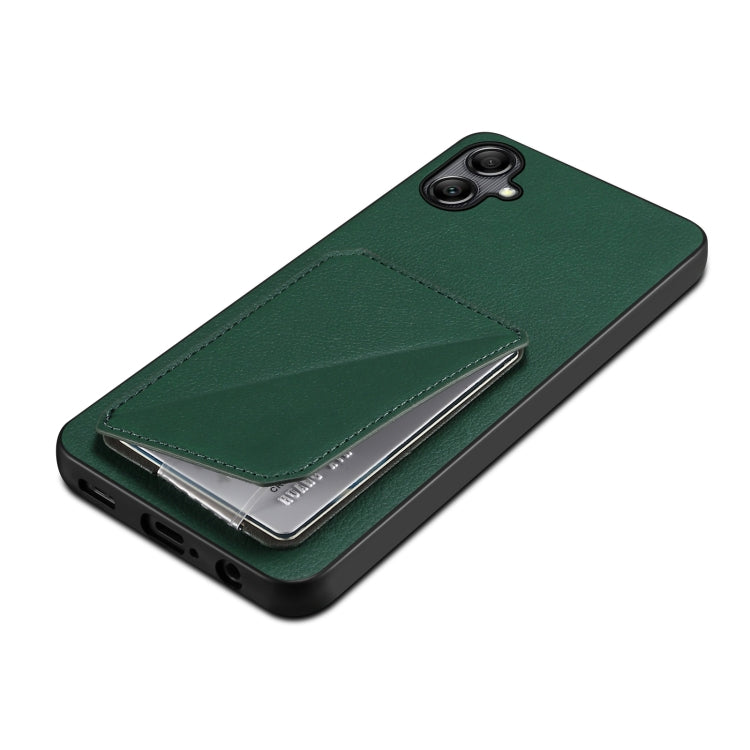 For Samsung Galaxy A33 Denior Imitation Calf Leather Back Phone Case with Holder(Green) - Galaxy Phone Cases by Denior | Online Shopping UK | buy2fix