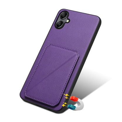 For Samsung Galaxy A54 5G Denior Imitation Calf Leather Back Phone Case with Holder(Purple) - Galaxy Phone Cases by Denior | Online Shopping UK | buy2fix