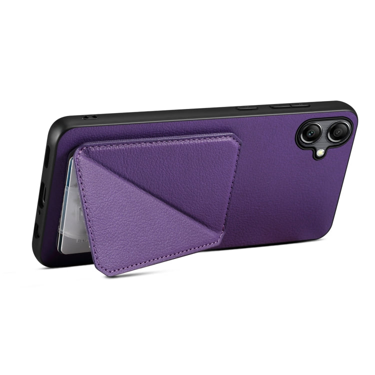 For Samsung Galaxy A70 Denior Imitation Calf Leather Back Phone Case with Holder(Purple) - Galaxy Phone Cases by Denior | Online Shopping UK | buy2fix