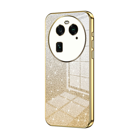 For OPPO Find X6 Gradient Glitter Powder Electroplated Phone Case(Gold) - OPPO Cases by buy2fix | Online Shopping UK | buy2fix