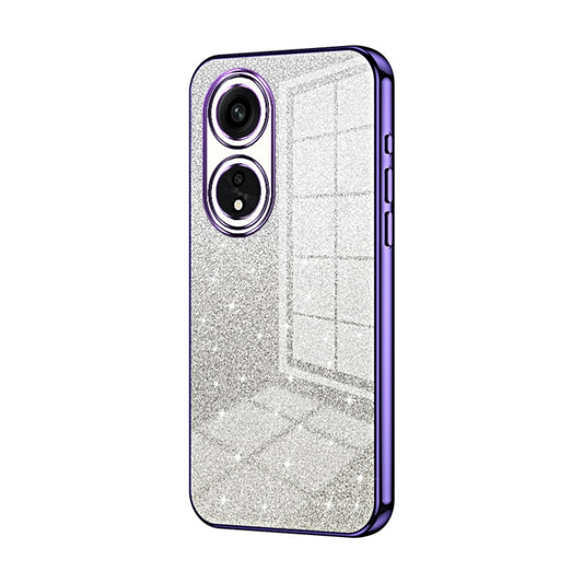 For OPPO A1 Pro Gradient Glitter Powder Electroplated Phone Case(Purple) - OPPO Cases by buy2fix | Online Shopping UK | buy2fix
