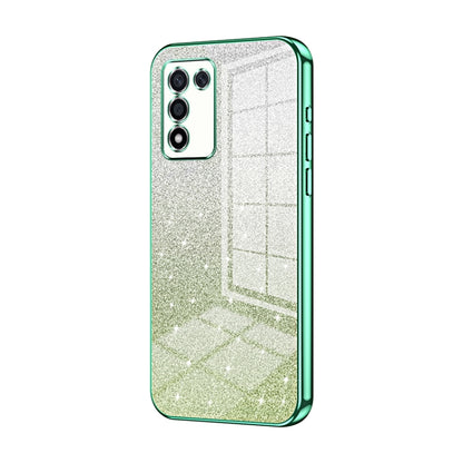 For OPPO K9s / K10 Energy Gradient Glitter Powder Electroplated Phone Case(Green) - OPPO Cases by buy2fix | Online Shopping UK | buy2fix