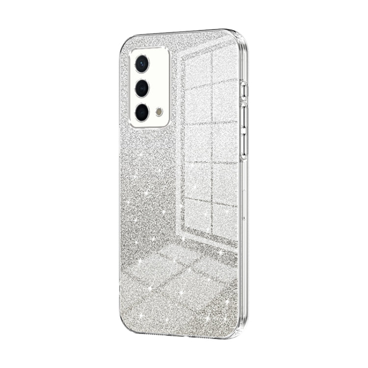 For OPPO K9 Gradient Glitter Powder Electroplated Phone Case(Transparent) - OPPO Cases by buy2fix | Online Shopping UK | buy2fix