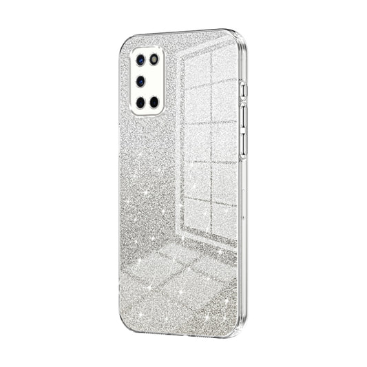 For OPPO A52 / A72 / A92 Gradient Glitter Powder Electroplated Phone Case(Transparent) - OPPO Cases by buy2fix | Online Shopping UK | buy2fix