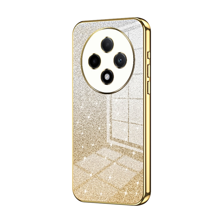For OPPO A3 Pro Gradient Glitter Powder Electroplated Phone Case(Gold) - OPPO Cases by buy2fix | Online Shopping UK | buy2fix