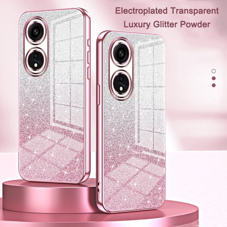 For OPPO Find X6 Gradient Glitter Powder Electroplated Phone Case(Pink) - OPPO Cases by buy2fix | Online Shopping UK | buy2fix