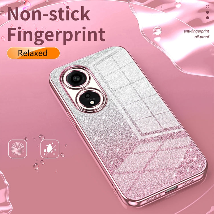 For OPPO Reno2 Z / Reno2 F Gradient Glitter Powder Electroplated Phone Case(Transparent) - OPPO Cases by buy2fix | Online Shopping UK | buy2fix