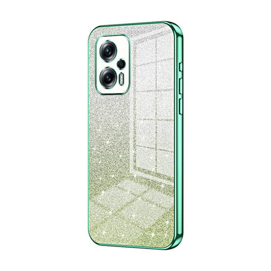 For Xiaomi Redmi Note 11T Pro/Poco X4 GT Gradient Glitter Powder Electroplated Phone Case(Green) - Xiaomi Cases by buy2fix | Online Shopping UK | buy2fix