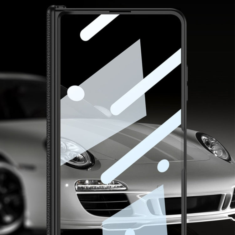 For Honor Magic V2 GKK Integrated Magnetic Hinge Flip Leather Phone Case with Holder(Black) - Honor Cases by GKK | Online Shopping UK | buy2fix