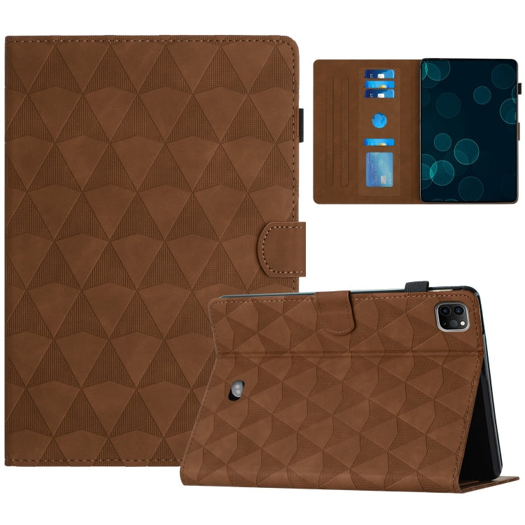 For iPad Pro 11 2024 Diamond Texture Embossed Leather Smart Tablet Case(Brown) - iPad Pro 11 2024 Cases by buy2fix | Online Shopping UK | buy2fix