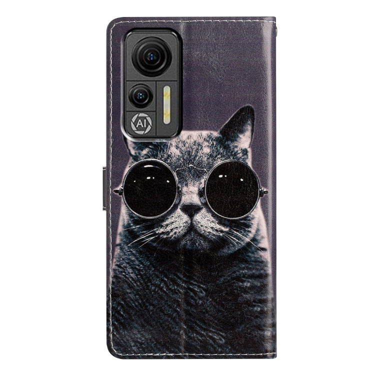 For Ulefone Note 14 Colored Drawing Leather Phone Case(Sunglasses Cat) - Ulefone Cases by buy2fix | Online Shopping UK | buy2fix