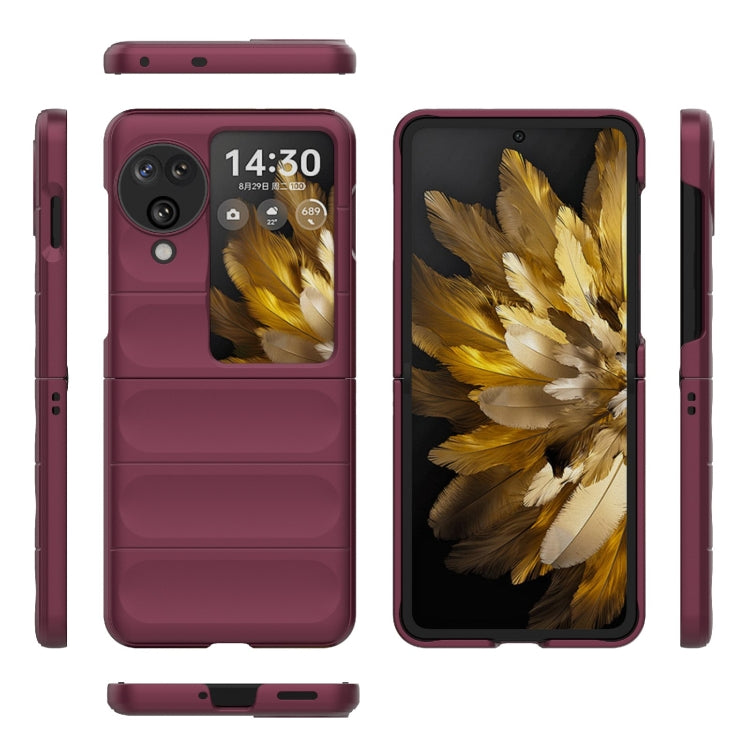 For OPPO Find N3 Flip Magic Shield Fold PC Shockproof Phone Case(Wine Red) - Find N3 Flip Cases by buy2fix | Online Shopping UK | buy2fix