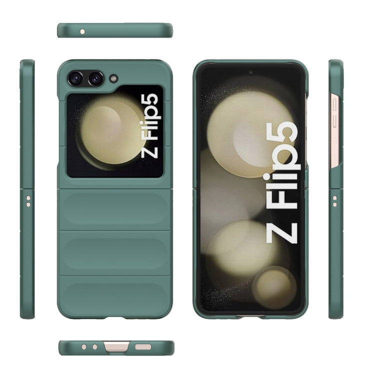 For Samsung Galaxy Z Flip5 5G Magic Shield Fold PC Shockproof Phone Case(Dark Green) - Galaxy Z Flip5 Cases by buy2fix | Online Shopping UK | buy2fix