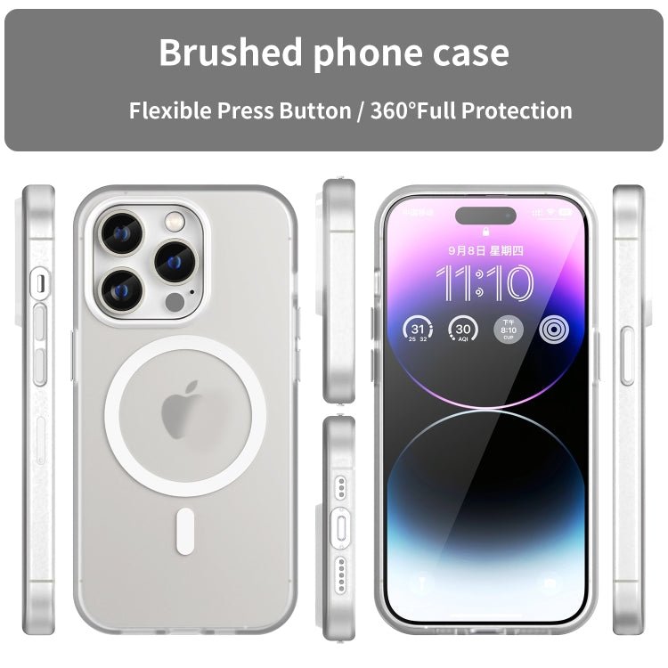 For iPhone 16 Pro MagSafe Frosted Translucent TPU + PC Full Coverage Phone Case(White) - iPhone 16 Pro Cases by buy2fix | Online Shopping UK | buy2fix