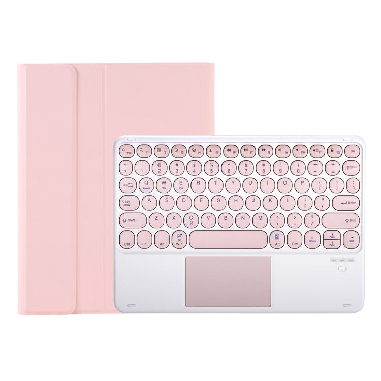 For Samsung Galaxy Tab S9 FE Candy Color TPU Round Keycap Touch Bluetooth Keyboard Leather Case(Pink) - Samsung Keyboard by buy2fix | Online Shopping UK | buy2fix