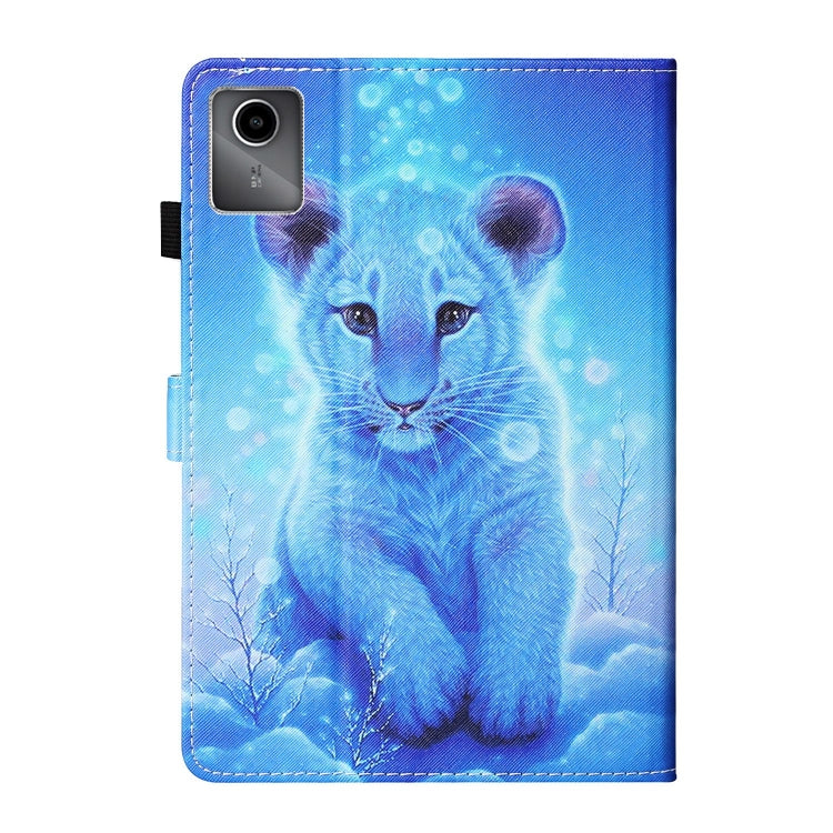 For Lenovo Tab M11/ Xiaoxin Pad 11 2024 Coloured Drawing Stitching Smart Leather Tablet Case(Little Tiger) - Lenovo by buy2fix | Online Shopping UK | buy2fix