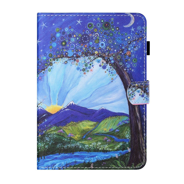 For Lenovo Tab M11/ Xiaoxin Pad 11 2024 Coloured Drawing Stitching Smart Leather Tablet Case(Sunrise and Tree) - Lenovo by buy2fix | Online Shopping UK | buy2fix