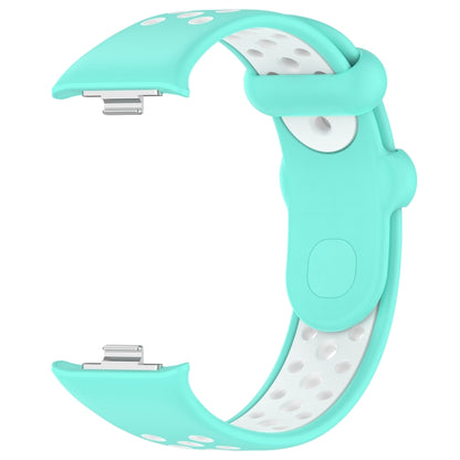 For Redmi Watch 4 Two Color Silicone Sports Watch Band(Teal White) - Watch Bands by buy2fix | Online Shopping UK | buy2fix