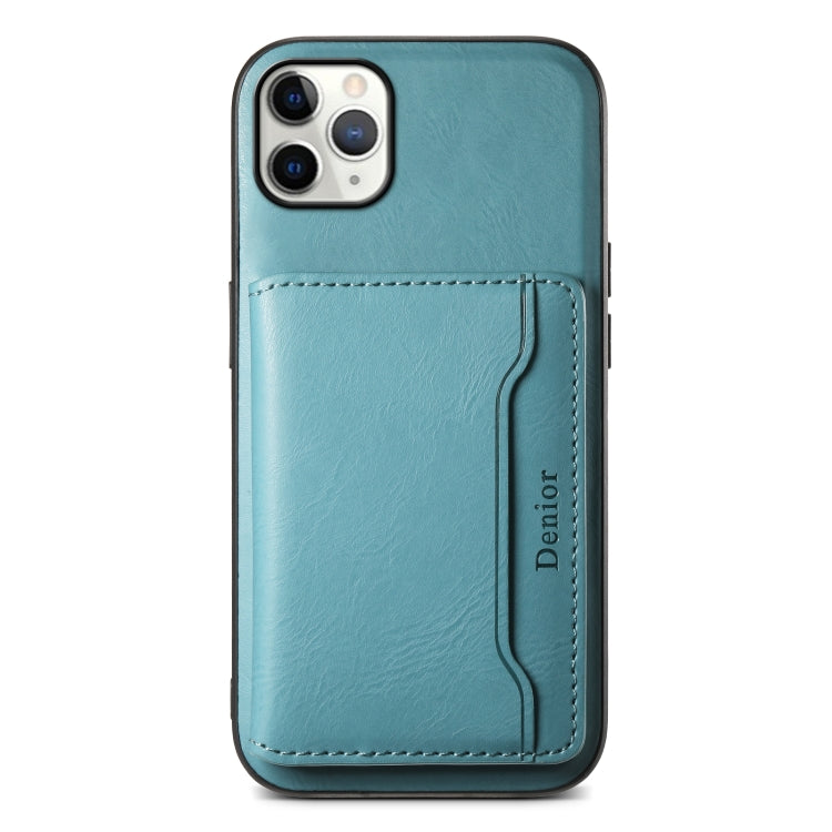 For iPhone 11 Pro Max Denior Cowhide Texture Leather MagSafe Detachable Wallet Phone Case(Blue) - iPhone 11 Pro Max Cases by Denior | Online Shopping UK | buy2fix