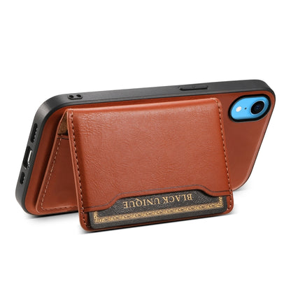 For iPhone XR Denior Cowhide Texture Leather MagSafe Detachable Wallet Phone Case(Brown) - More iPhone Cases by Denior | Online Shopping UK | buy2fix