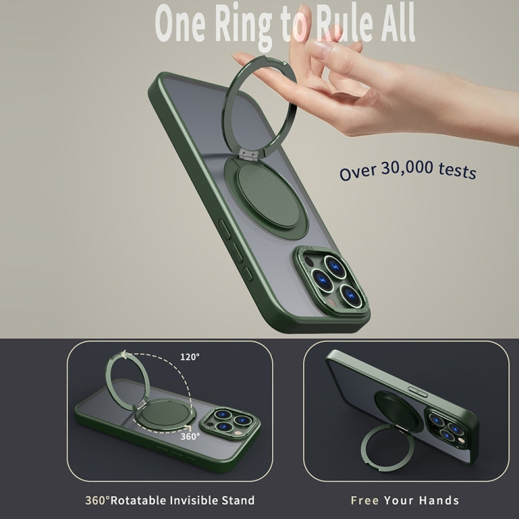 For iPhone 12 Pro 360-degree Rotating MagSafe Magnetic Holder Phone Case(Green) - iPhone 12 / 12 Pro Cases by buy2fix | Online Shopping UK | buy2fix