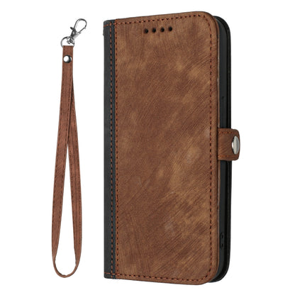 For OnePlus 12 Side Buckle Double Fold Hand Strap Leather Phone Case(Brown) - OnePlus Cases by buy2fix | Online Shopping UK | buy2fix